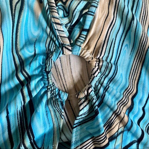 Y2K Groovy Marble Print Open Belly Top - Picture 8 of 11